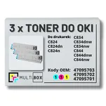 3-PAK Multibox Toner do OKI C824 C834 C844 cyan/magenta/yellow zamiennik - 2