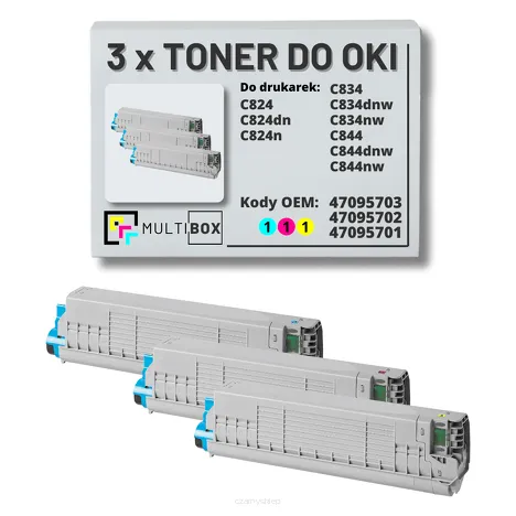 3-PAK Multibox Toner do OKI C824 C834 C844 cyan/magenta/yellow zamiennik