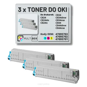 Toner do OKI C824 C834 C844 3-pak cyan/magenta/yellow zamiennik Multibox