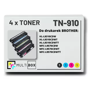 Toner do BROTHER TN910 4-pak CMYK Multibox zamiennik