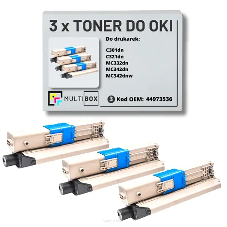 Toner do OKI C301 C321 MC332 MC342 44973536 3-pak black zamiennik Multibox