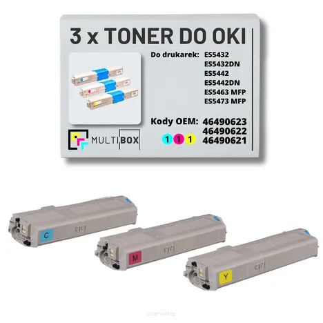 3-PAK Multibox Toner do OKI ES5432 ES5463 cyan/magenta/yellow zamiennik