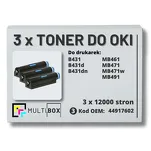 3-PAK Multibox Toner do OKI B431 MB491 44917602  zamiennik - 2