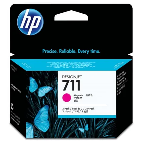 HP 711 tusz CZ135A oryginalny magenta 3-pak