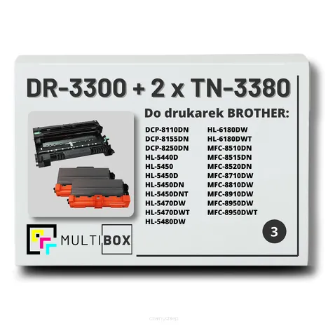 3-PAK Multibox 2x Toner + 1x Bęben do BROTHER TN3380 DR3300 zamiennik