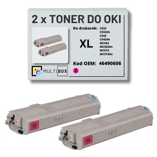 2-PAK Multibox Toner do OKI C532 MC563 46490606 XL magenta zamiennik