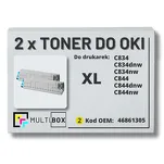 2-PAK Multibox Toner do OKI C834 C844 46861305 XL yellow zamiennik - 2