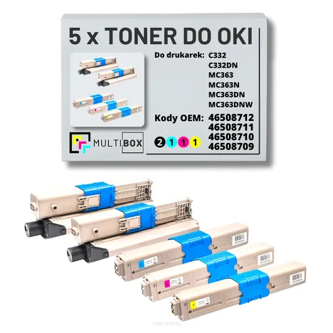 5-PAK Multibox Toner do OKI C332 MC363 XL black/cyan/magenta/yellow zamiennik