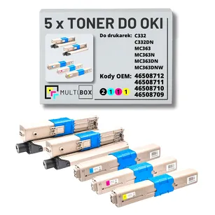 5-PAK Multibox Toner do OKI C332 MC363 XL black/cyan/magenta/yellow zamiennik