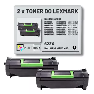 2-pak Toner do LEXMARK MX711 MX810 622X 62D2X00 2x45.0K Multibox zamiennik