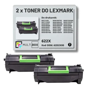 2-PAK Multibox Toner do LEXMARK MX711 MX810 622X 62D2X00 2x45.0K zamiennik
