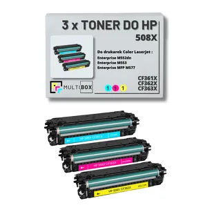 Toner do HP 508X 3-pak CMY CF361X CF362X CF363X zamiennik Multibox