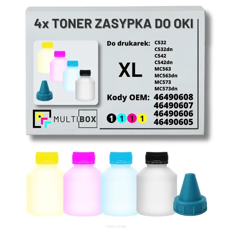 4-PAK Multibox Tonery zasypki do OKI C532 C542 MC563 MC573 XL 7,0K/3x6,0K