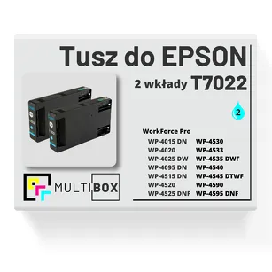 2-PAK Multibox Tusz do EPSON T7022 XL C13T70224010 cyan zamiennik