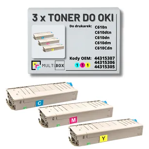 Toner do OKI C610 3-pak cyan/magenta/yellow zamiennik Multibox