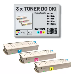 Toner do OKI C610 3-pak cyan/magenta/yellow zamiennik Multibox