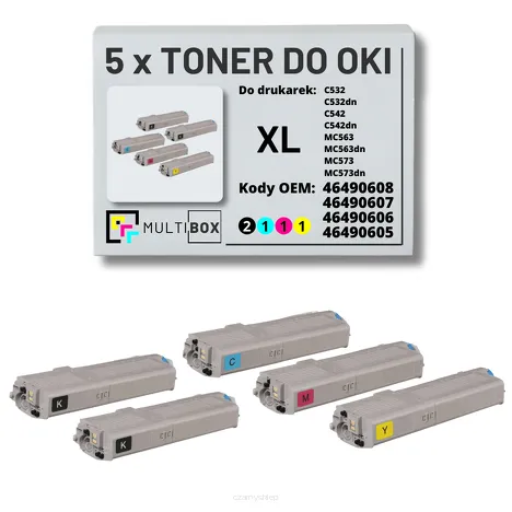 5-PAK Multibox Toner do OKI C532 MC563 XL black/cyan/magenta/yellow zamiennik