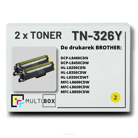 2-PAK Multibox Toner do BROTHER TN326Y Yellow zamiennik