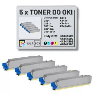 Toner do OKI C831 C841 5-pak black/cyan/magenta/yellow zamiennik Multibox