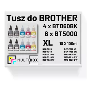 10-pak Tusz do BROTHER BTD60BK + BT5000 CMY XL Multibox