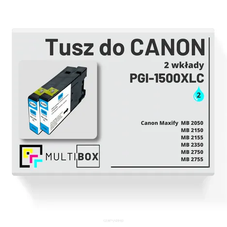 2-PAK Multibox Tusz do CANON PGI1500XLC cyan zamiennik