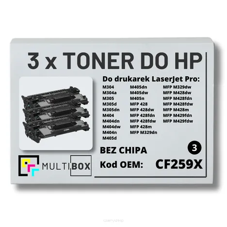 Toner do HP CF259X 59X LaserJet Pro M304 M404 M428 3-pak zamiennik Multibox