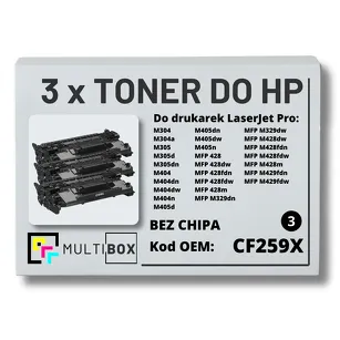 3-PAK Multibox Toner do HP CF259X 59X LaserJet Pro M304 M404 M428 zamiennik