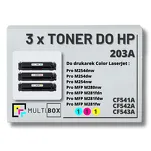 3-PAK Multibox Toner do HP 203A CMY CF541A CF542A CF543A zamiennik - 2