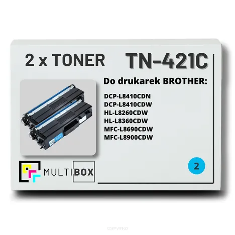 2-PAK Multibox Toner do BROTHER TN421C Cyan zamiennik