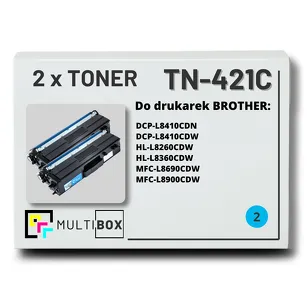 2-PAK Multibox Toner do BROTHER TN421C Cyan zamiennik