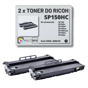 2-pak Toner do RICOH SP150HC 408010 Zamiennik Multibox