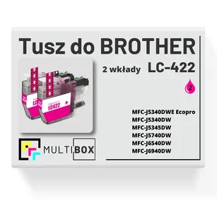 2-PAK Multibox Tusz do BROTHER LC422M magenta zamiennik
