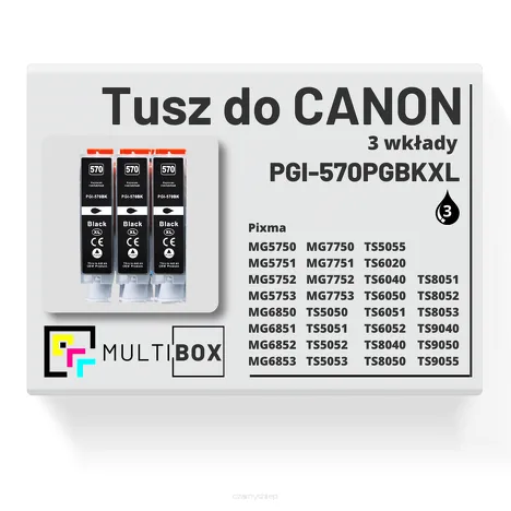 Tusz do CANON PGI-570PGBKXL 3-pak black pigment zamiennik Multibox