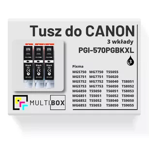 Tusz do CANON PGI570PGBKXL 3-pak black pigment zamiennik Multibox