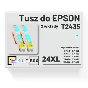 2-PAK Multibox Tusz do EPSON 24XL T2435 C13T24354010 light cyan zamiennik