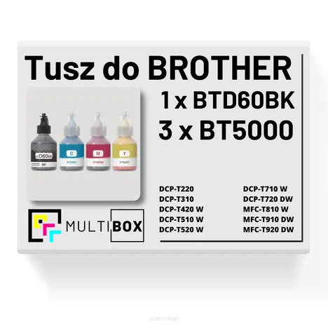 4-pak Tusz do BROTHER BT-D60BK + BT-5000 CMY Multibox