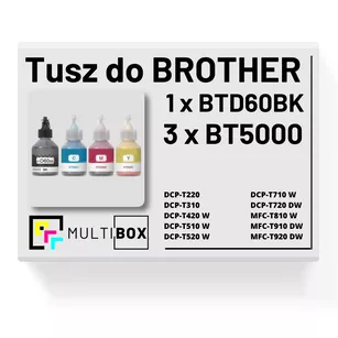 4-pak Tusz do BROTHER BTD60BK + BT5000 CMY Multibox