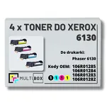 4-PAK Multibox Toner do XEROX 6130 106R01285 106R01284 106R01283 106R01282 2.5K/3x1.9K CMYK zamiennik - 2