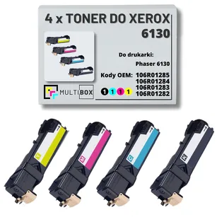 4-PAK Multibox Toner do XEROX 6130 106R01285 106R01284 106R01283 106R01282 2.5K/3x1.9K CMYK zamiennik