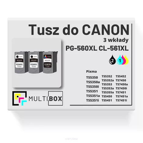 Tusz do CANON PG560XL CL561XL 3-pak black / color zamiennik Multibox