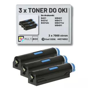 Toner do OKI B431 MB461 MB471 MB491 44574802 3 pak zamiennik Multibox