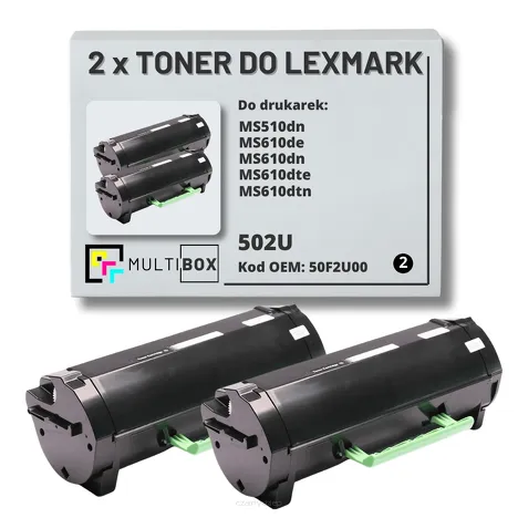 2-PAK Multibox Toner do LEXMARK MS510 MS610 502U 50F2U00 2x20.0K zamiennik