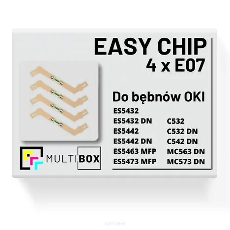 4 X EASY CHIP E07 reset bębna OKI zestaw Multibox