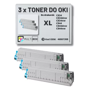 Toner do OKI C834 C844 46861308 3-pak XL black zamiennik Multibox