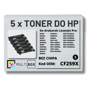 5-PAK Multibox Toner do HP CF259X 59X LaserJet Pro M304 M404 M428 zamiennik