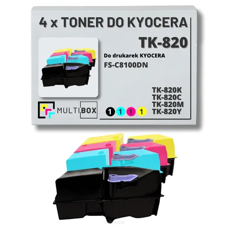 4-pak Toner do KYOCERA TK820 FSC8100 15,0K/3x7,0K CMYK Multibox zamiennik