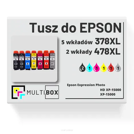 Tusz do EPSON 478XL 378XL T379D C13T379D4010 7-pak cyan / magenta / yellow / black / red / grey zamiennik Multibox