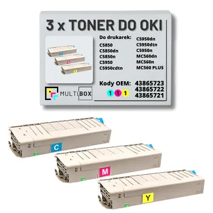 Toner do OKI C5850 C5950 MC560 3-pak cyan/magenta/yellow zamiennik Multibox