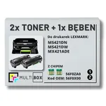 3-PAK Multibox 2x Toner + 1x Bęben do LEXMARK MS421 MX421 56F0X00 56F0ZA0 2x20.0K/60.0K zamiennik - 2