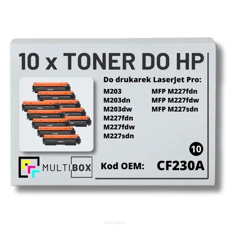 10-PAK Multibox Toner do HP CF230A 30A M203 M227 zamiennik